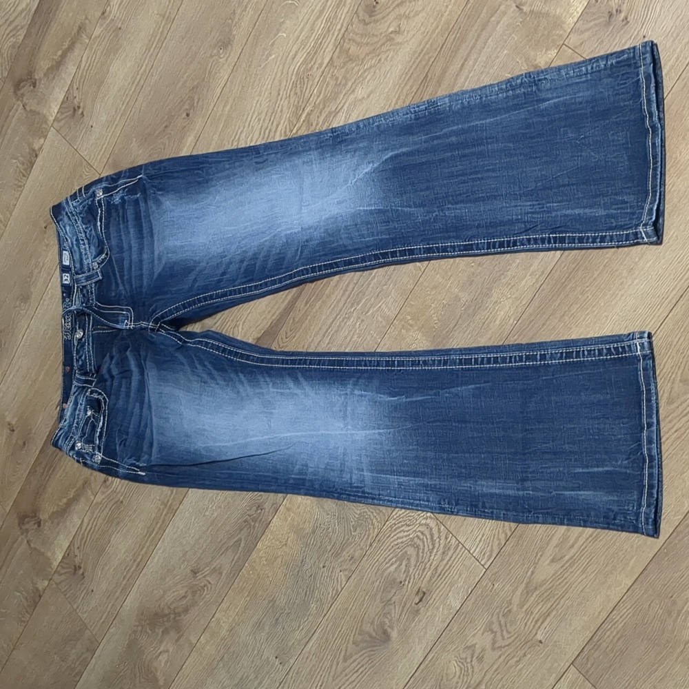 Miss Me Embellished Fleur Bootcut Dark Washed Jeans Size 32 - Picture 6 of 14